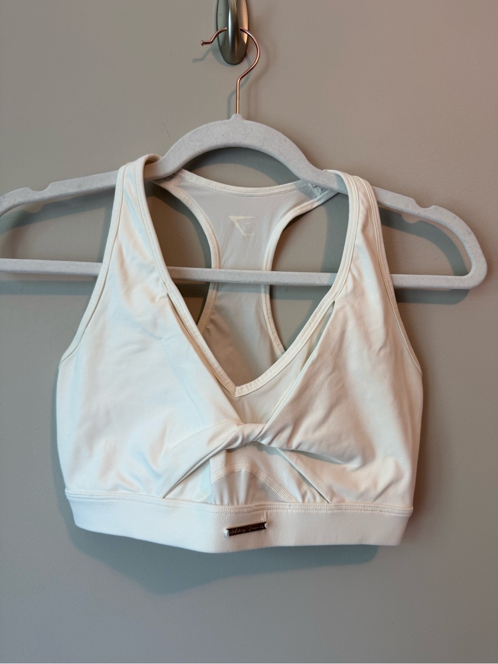 Gymshark x Whitney Simmons Cream Twist Front Sports Bra Sz S